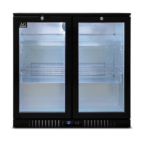 Twin Door Bar Fridge - Black Body & Doors