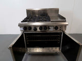 Luus CS-4B3P 4 Burner Range Oven