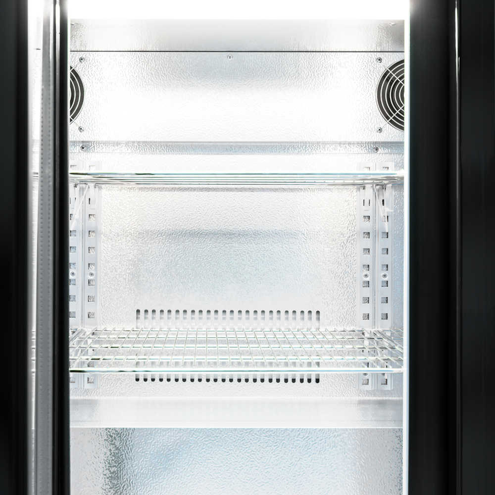 Three Sliding Door Bar Fridge - Black Body & Doors