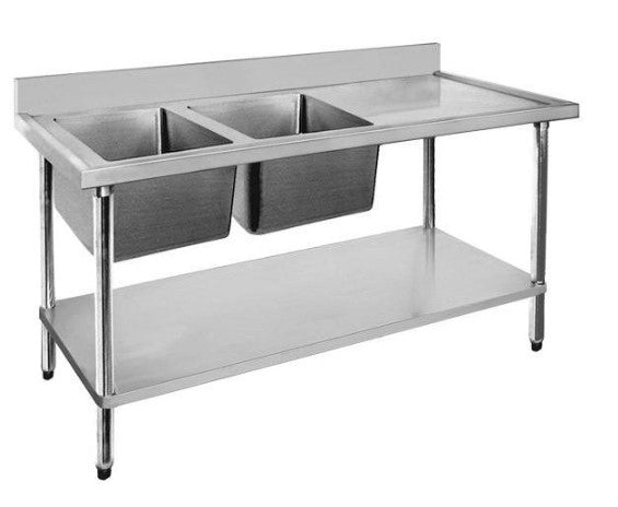 Stainless Steel Bench with Sinks