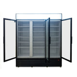 1500L Triple Door Upright Display Fridge - Glass Door