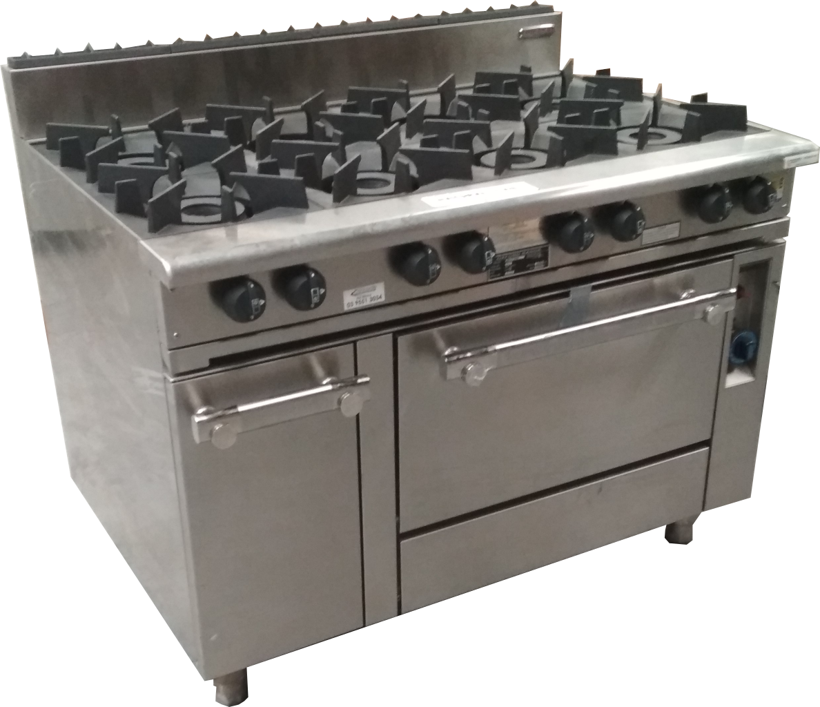 Oxford Series 4 burners, 600mm hotplate with pilot light & gas oven right 8BBTP-OV-R6H