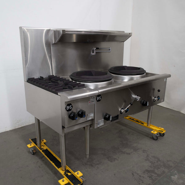 B&S UFWWD-2 Wok Burners + BAWBT-SB2L 2 Burner Cooktop