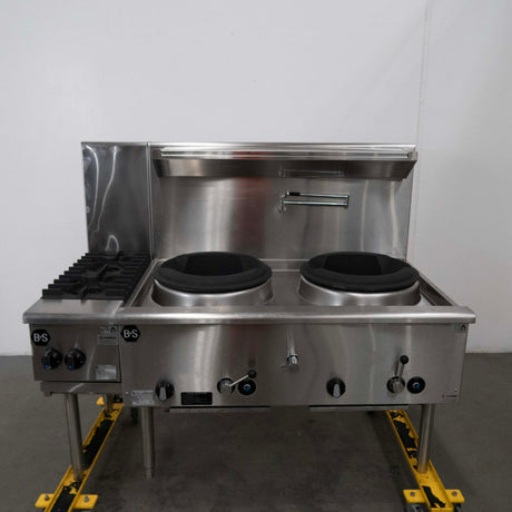 B&S UFWWD-2 Wok Burners + BAWBT-SB2L 2 Burner Cooktop