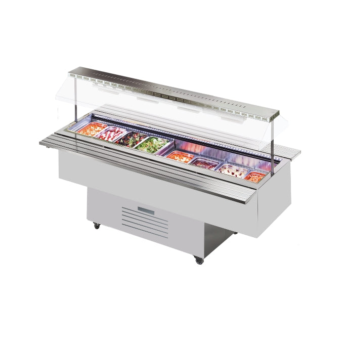 Tecfrigo Isola VT Inox Salad Bar - 6 VT Inox 10 Amp - Whisk Hospitality - TEC_ISOLA6INOXVT