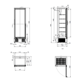 300L Upright Glass Door Display / Backbar Fridge - Black