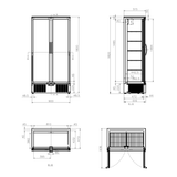 477L Upright Double Glass Door Display / Backbar Fridge - Black