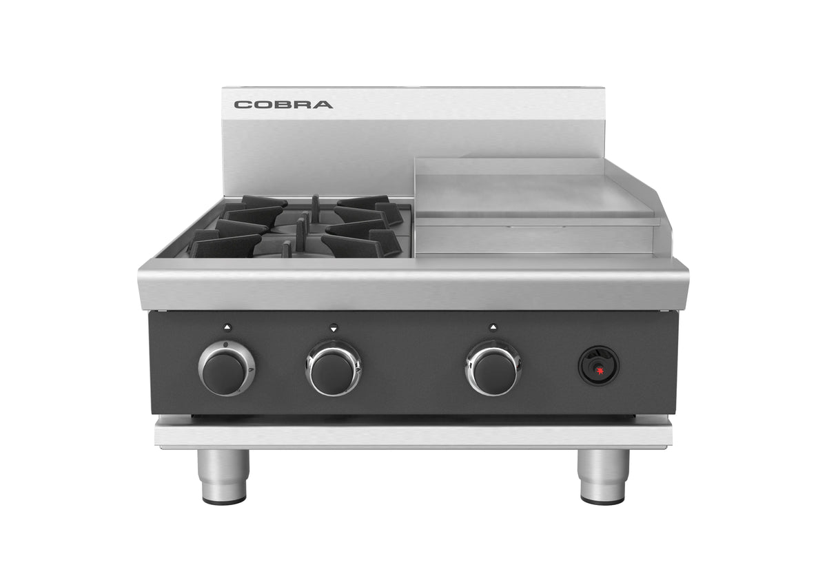 Cobra C6C B 600Mm Two Burner Griddle Gas Cooktop Bench Model