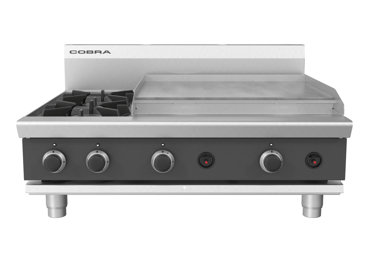Cobra C9B B 900Mm Two Burner Griddle Gas Cooktop Bench Model