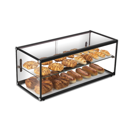 Exquisite Two Tiers Flat Glass Ambient Cake Display - CD120 - Whisk Hospitality - CD120