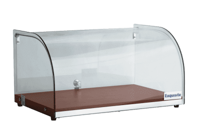 Exquitive Curved Glass Ambient Counter Top Display Cabinet – Elegant Walnut Colour - CD25-W - Whisk Hospitality - CD25-O