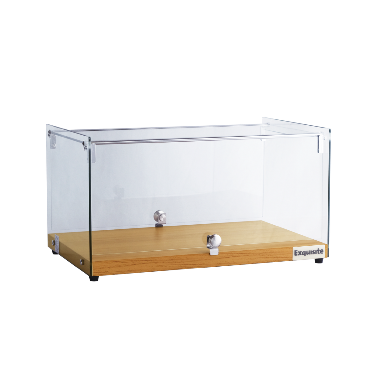 Exquisite One Tier Flat Glass Ambient Cake Display - Natural Oak - CD35-O - Whisk Hospitality - CD35-O