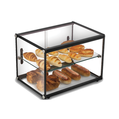 Exquisite Two Tiers Flat Glass Ambient Cake Display - CD65 - Whisk Hospitality - CD65