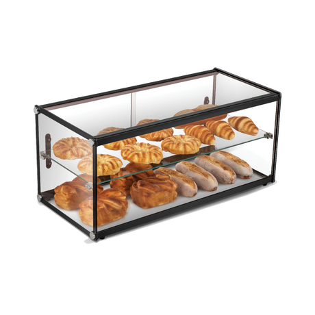 Exquisite Two Tiers Flat Glass Ambient Cake Display - CD90 - Whisk Hospitality