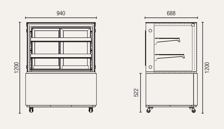 Exquisite Three Tiers Cake Display Fridge - CDS209 - Whisk Hospitality - CDS209