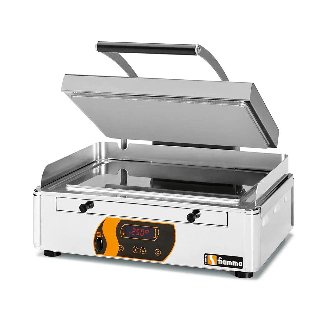 Sammic stainless steel duplex contact grill - smooth upper/smooth lower plates