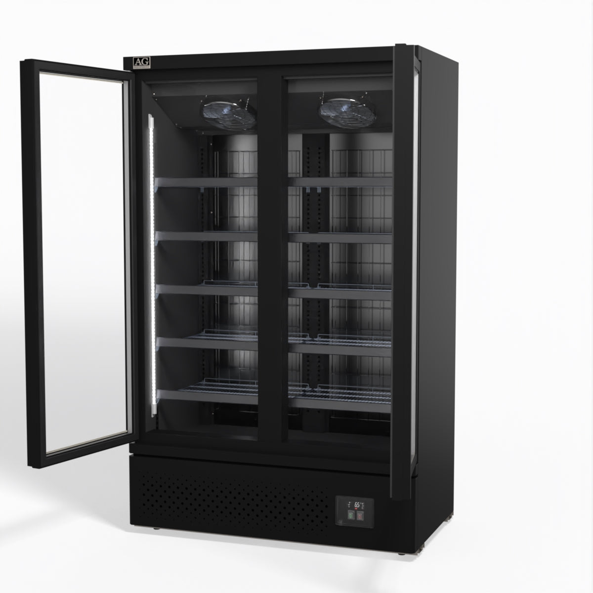 Supermarket Two Glass Doors Upright Display Fridge - 1000 Litre