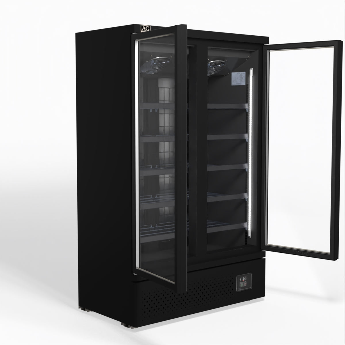 Supermarket Two Glass Doors Upright Display Fridge - 1000 Litre