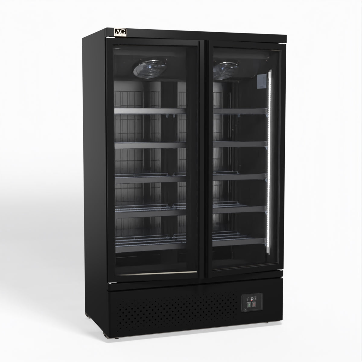 Supermarket Two Glass Doors Upright Display Fridge - 1000 Litre