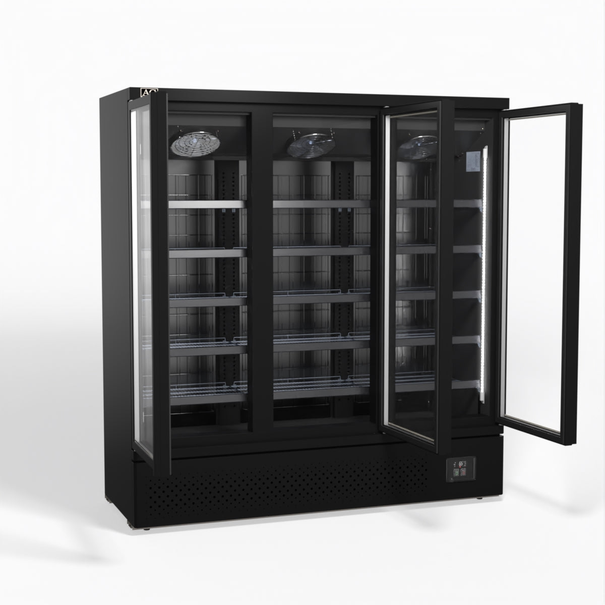 Supermarket Three Glass Doors Upright Display Fridge - 1539 Litre