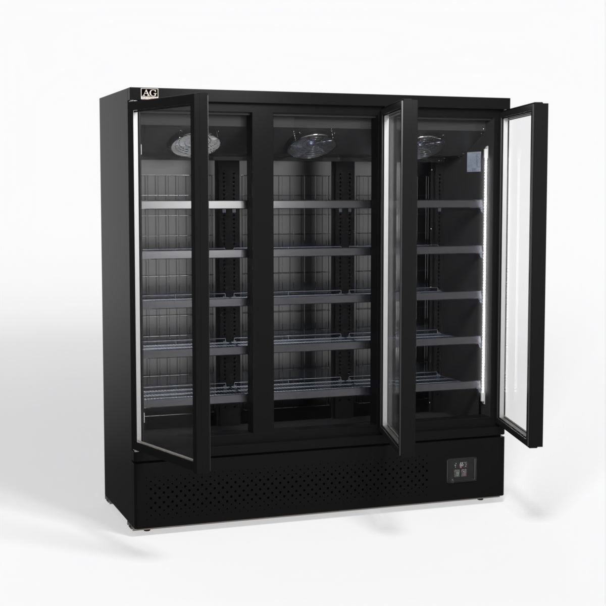 Supermarket Three Glass Doors Upright Display Fridge - 1539 Litre