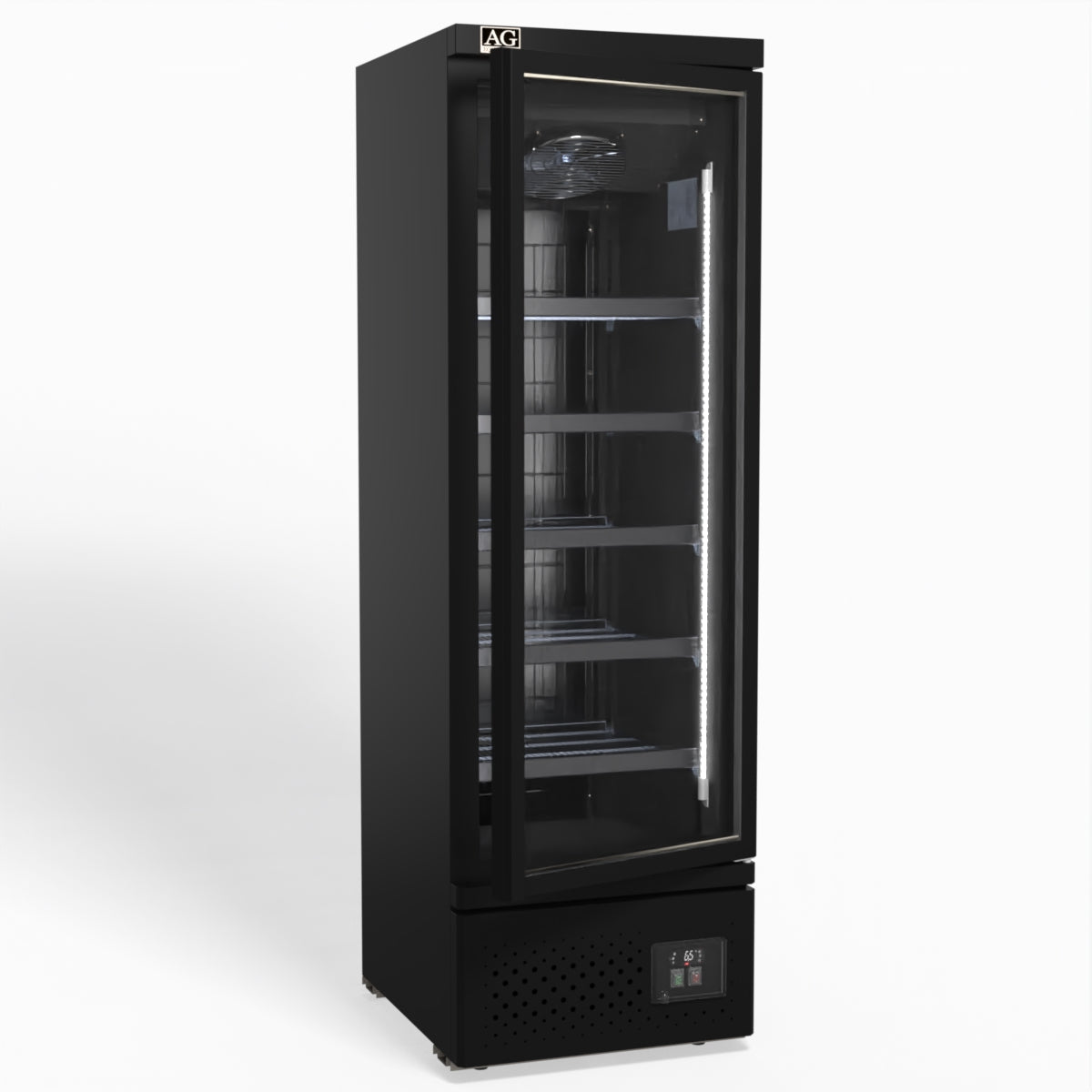 Supermarket Single Glass Door Upright Display Fridge - 450 Litre