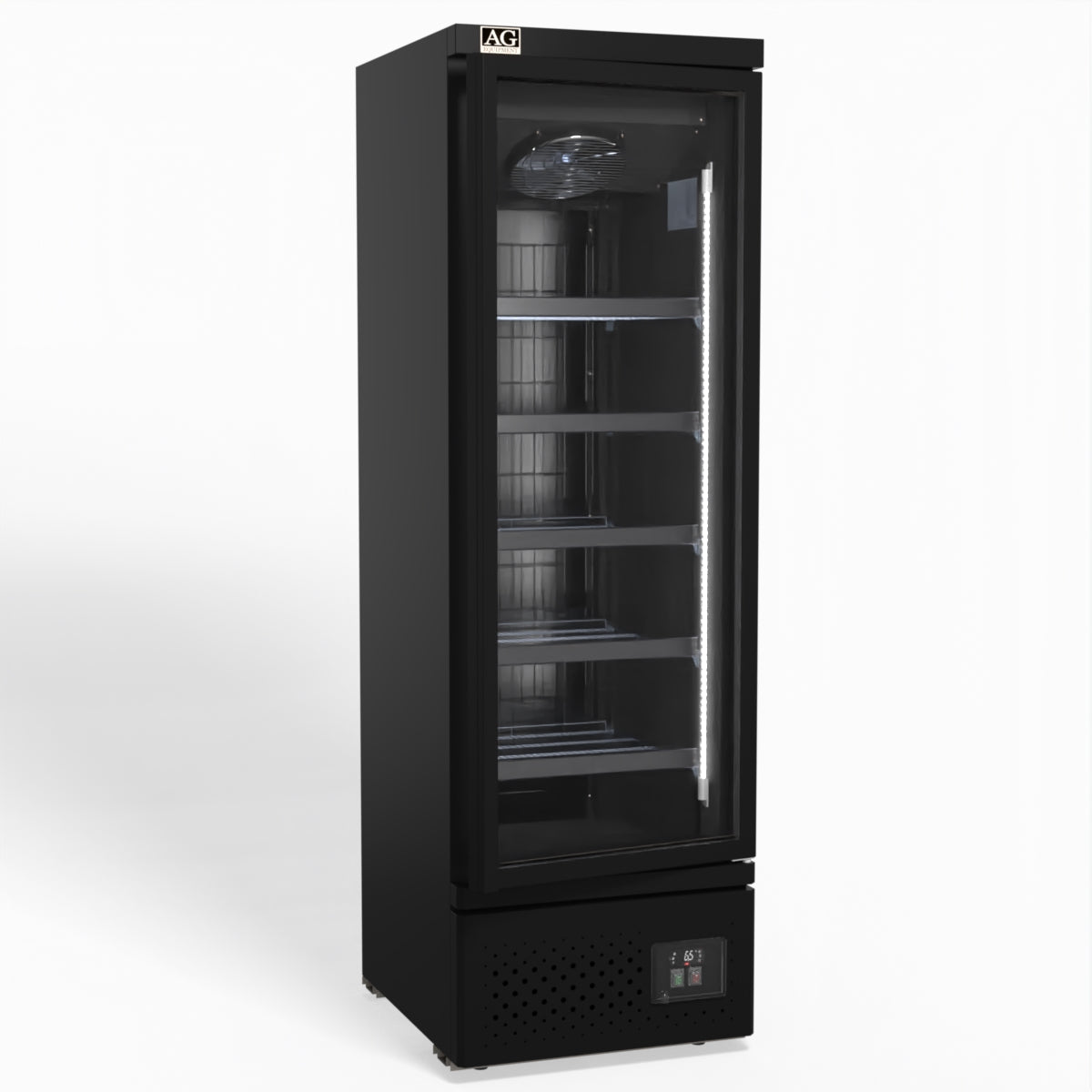 Supermarket Single Glass Door Upright Display Fridge - 450 Litre