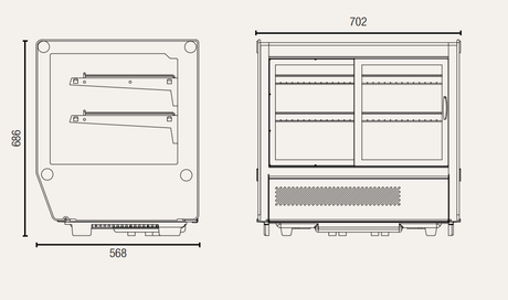 Exquisite Counter Top Cold Cake Display Square Glass 120L - CTC120S - Whisk Hospitality - CTC120S