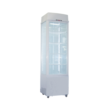 Exquisite White Four Sided Glass Upright Display Fridge - CTD235 - Whisk Hospitality - CTD235-W