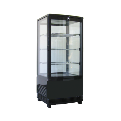 Exquisite Four Sided Glass Counter Top Display Fridge - CTD78 - Whisk Hospitality - CTD78B