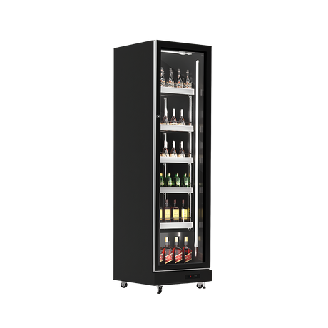 Exquisite One Glass Doors Upright Display Fridge – Black - DC410 - Whisk Hospitality