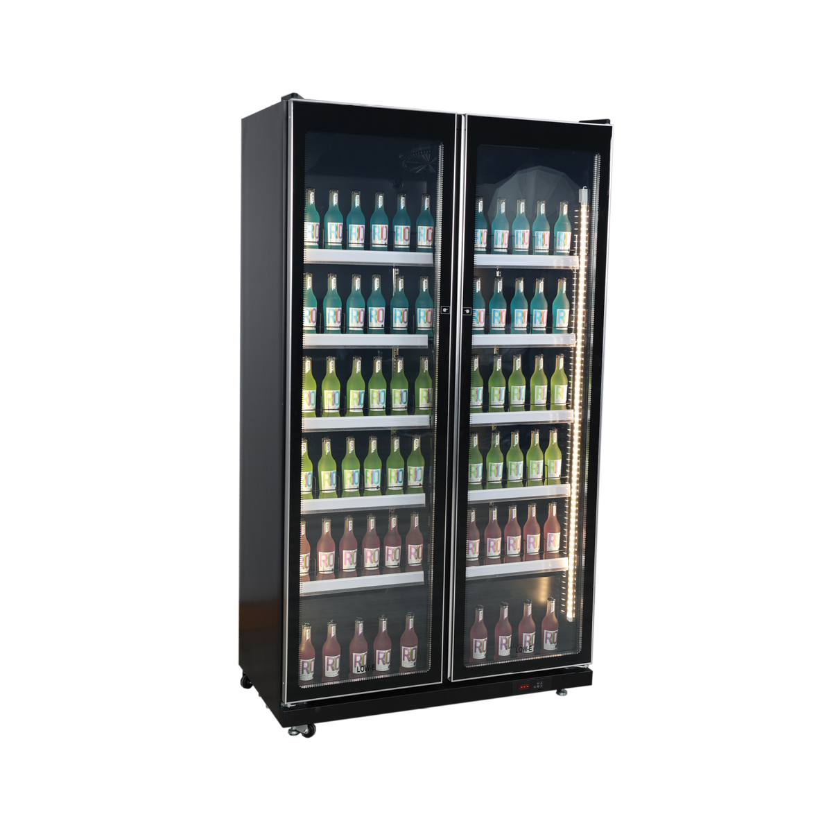 Exquisite Two Glass Doors Upright Display Fridge – Black - DC700 - Whisk Hospitality - DC700