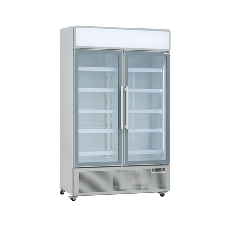 Exquisite Two Glass Door Upright Display Fridge 850L – White - DC880P - Whisk Hospitality