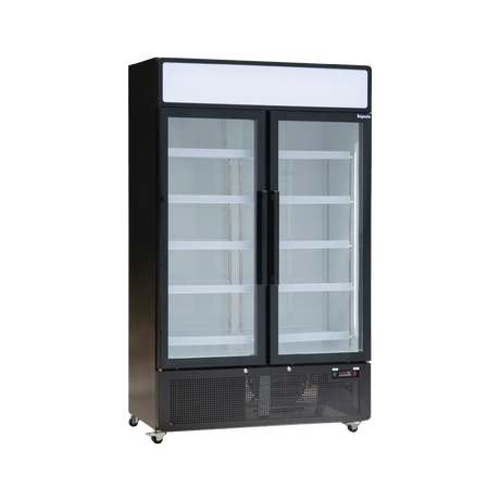 Exquisite Two Glass Door Upright Display Refrigerators 850L – Black - DC880PB - Whisk Hospitality