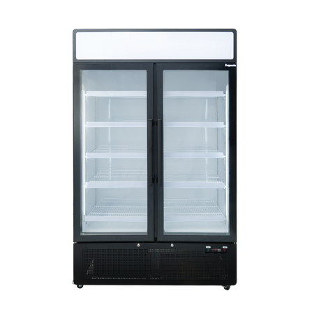 Exquisite Two Glass Door Upright Display Refrigerators 850L – Black - DC880PB - Whisk Hospitality