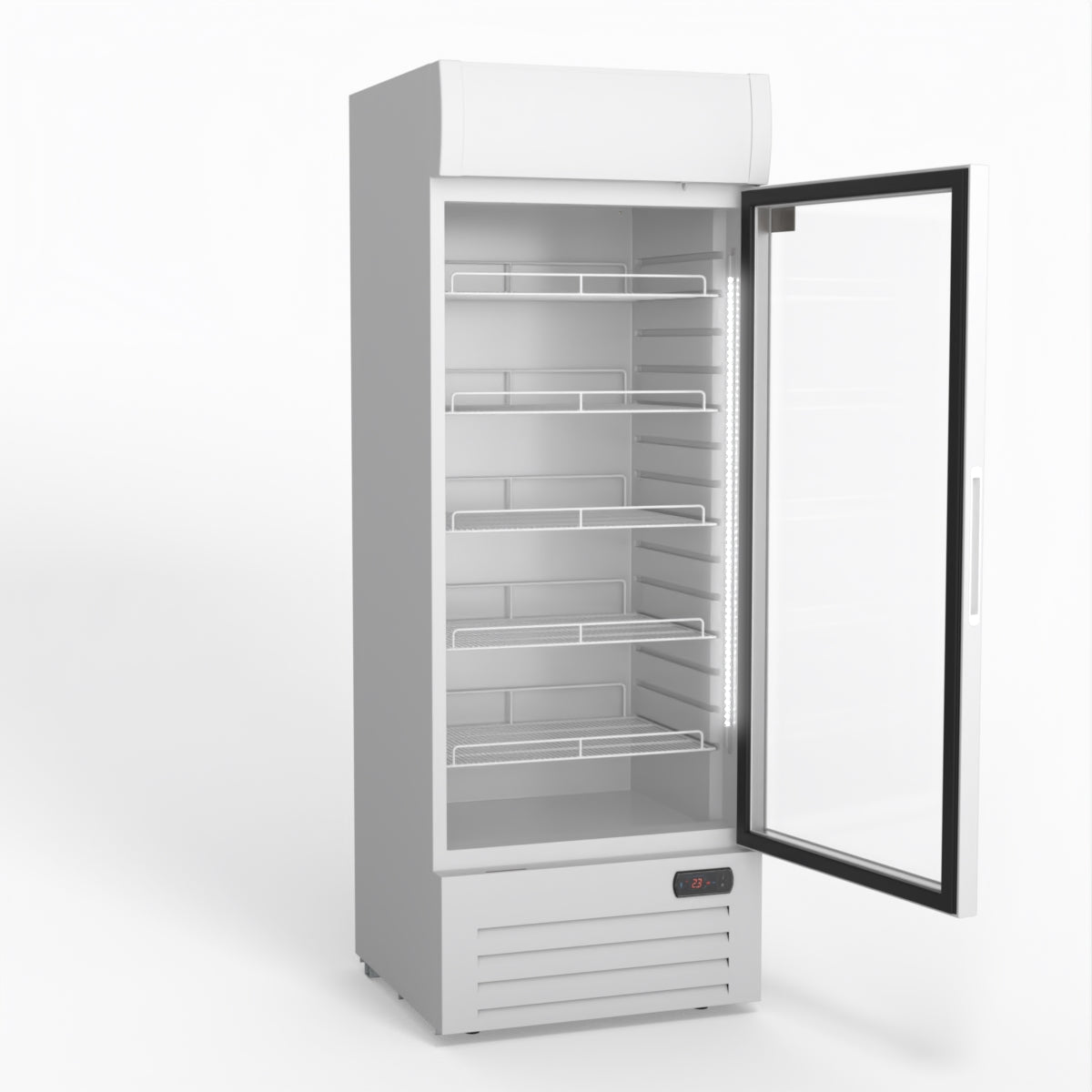 AG 515L Upright Glass Door Display/Drinks Fridge - White with Light Box DF515WL