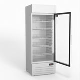 AG 515L Upright Glass Door Display/Drinks Fridge - White with Light Box DF515WL