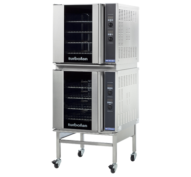 Turbofan E32D42C Full Size Tray Digital Electric Convection Ovens Double Stacked Castor