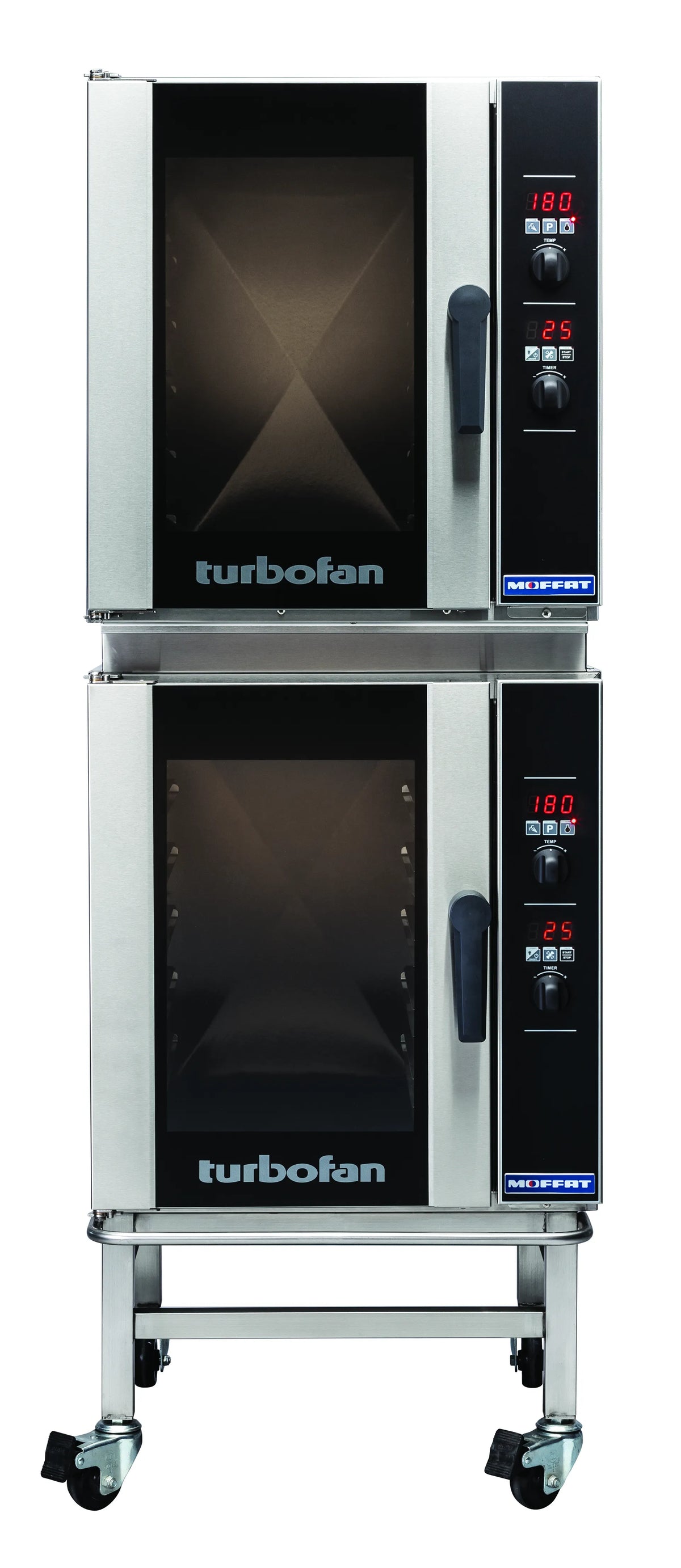Turbofan E33D52C Full Size Tray Digital Electric Convection Oven Double Stacked Castor Base