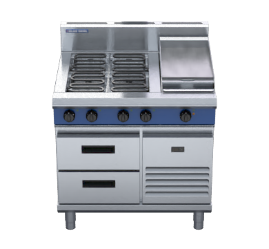 Blue Seal Evolution Series E516C Rb 900Mm Electric Cooktop Refrigerated Base