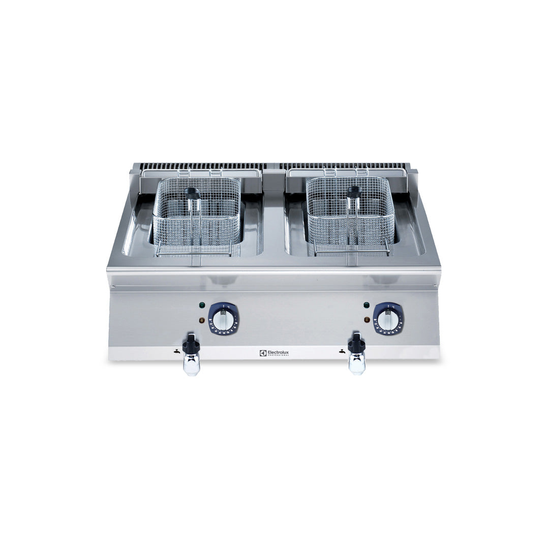 Electrolux 700XP 12L + 12L Double Pan Electric Bench Model Fryer 800mm E7FREH2E00 - Whisk Hospitality - E7FREH2E00