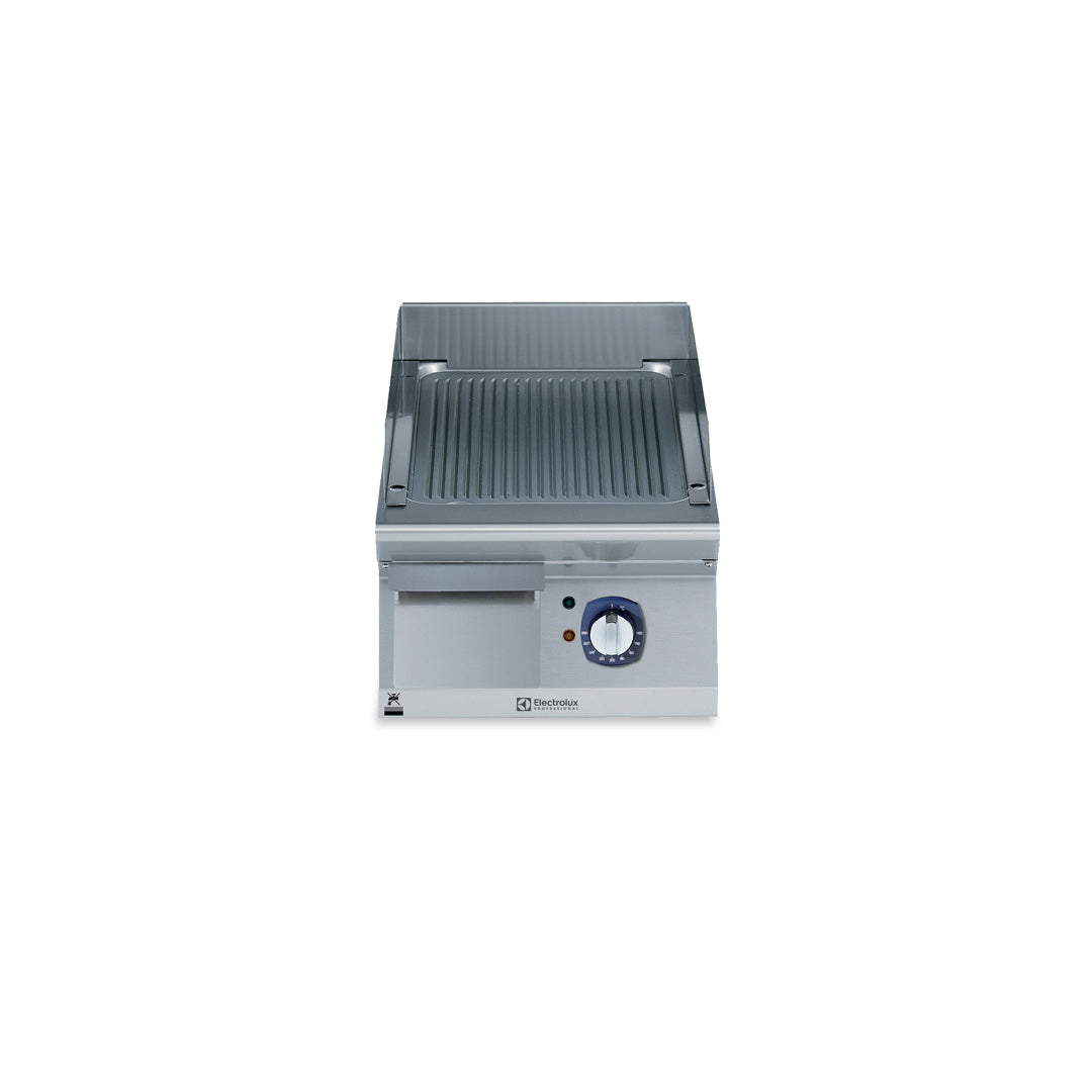 Electrolux 700XP Electric Griddle Plate with Ribbed Brushed Chrome Plate 400mm E7IILDAOMCA - Whisk Hospitality - E7IILDAOMCA