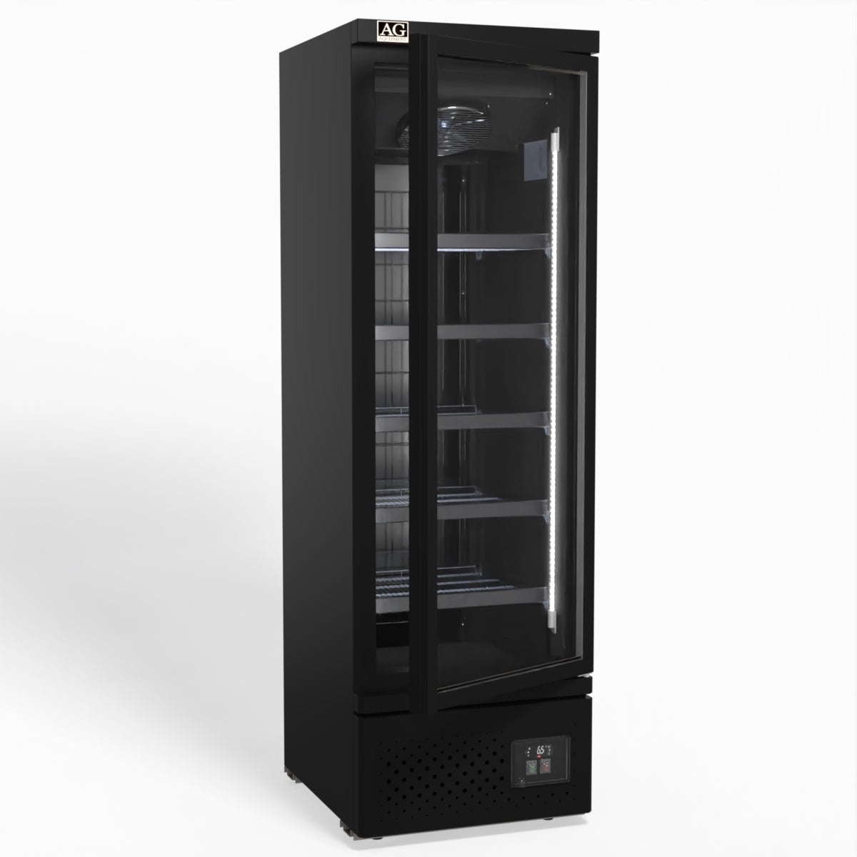 Supermarket Single Glass Door Upright Display Freezer - 450 Litre