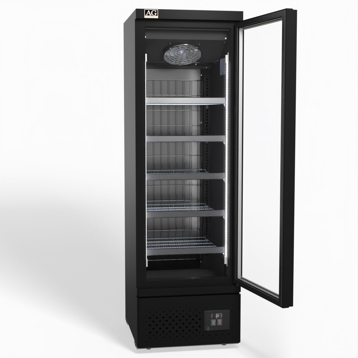 Supermarket Single Glass Door Upright Display Freezer - 450 Litre