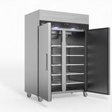 1000 Litre Upright Double Stainless Steel Door Freezer