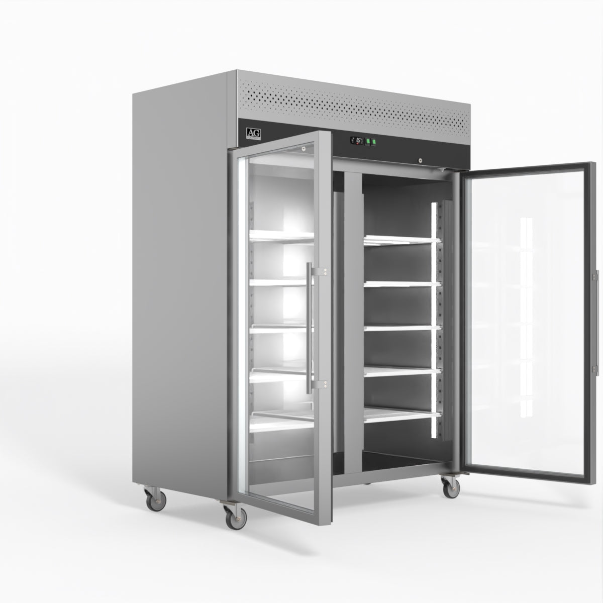 1300 Litre Upright Double Glass Door Display Fridge