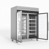 1300 Litre Upright Double Glass Door Display Fridge