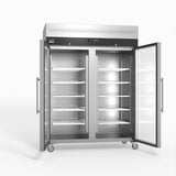 1300 Litre Upright Double Glass Door Display Fridge