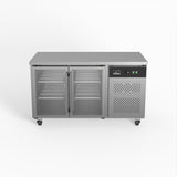 AG Commercial Two Glass Door Worktop / Under Bench Display Fridge 700mm Depth GNX2100TNG