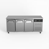 Three Door Commercial Worktop / Under Bench Fridge 700mm Depth